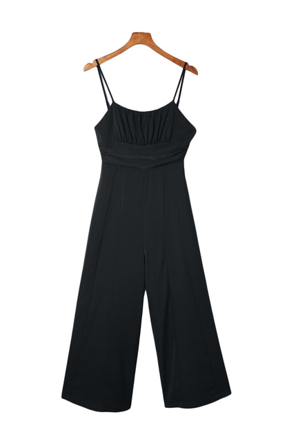 Orange Spaghetti Straps Backless Knot Wide-Leg Jumpsuit