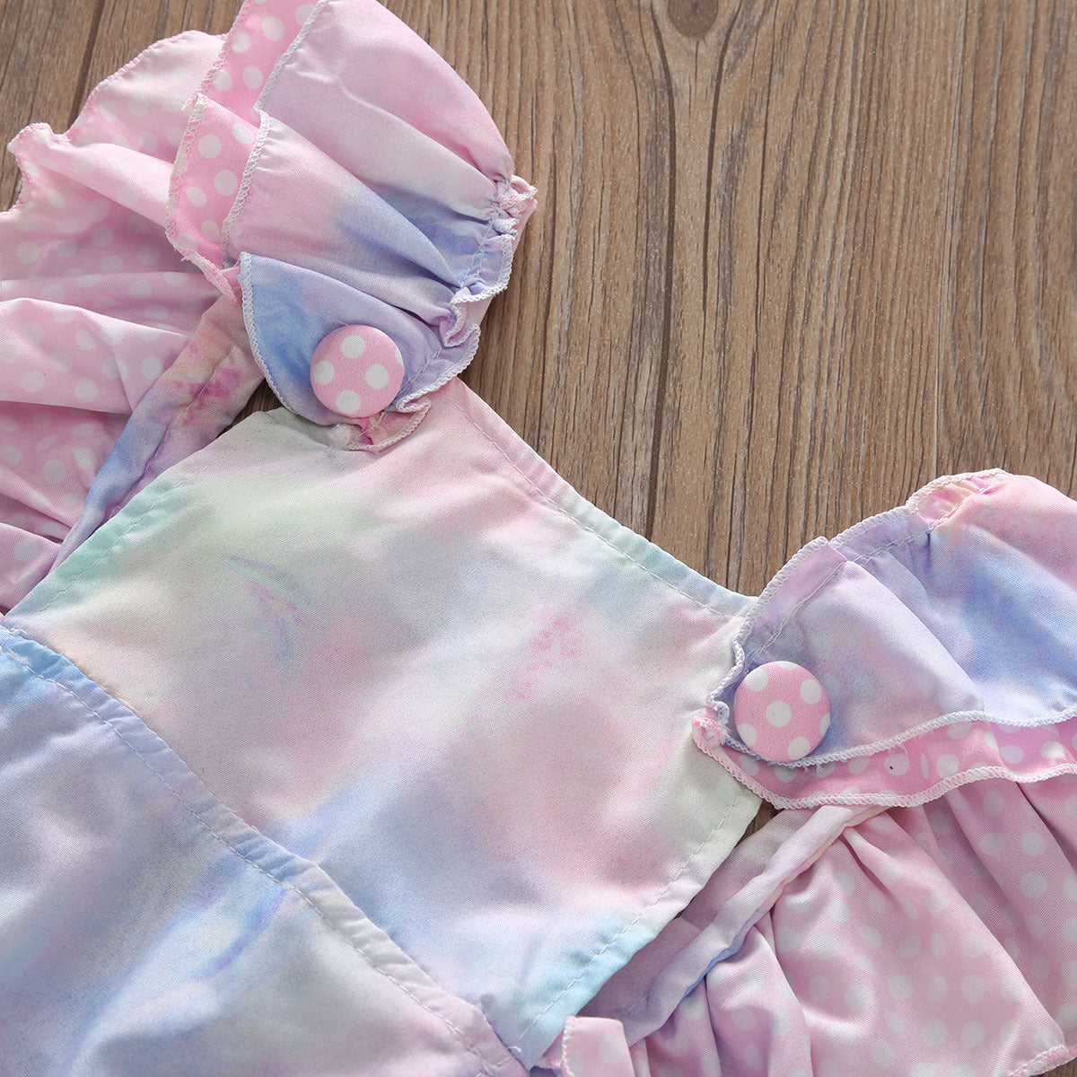 Woven Cotton Printed Colorful Girls' Bag Buckle One-piece Romper Romper Children's Clothing