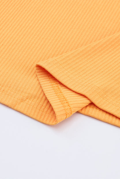 Black Plus Size Daisy Embroidered Puff Sleeve Ribbed Knit Top