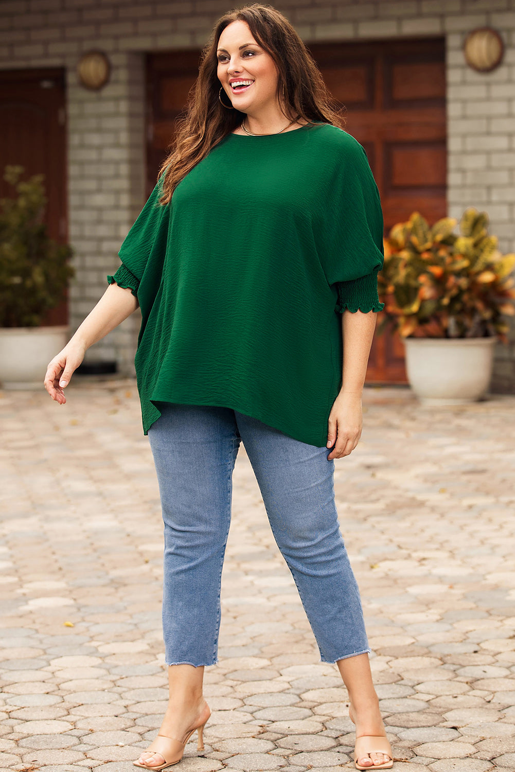 Pink Smocked Wrist Shift Top