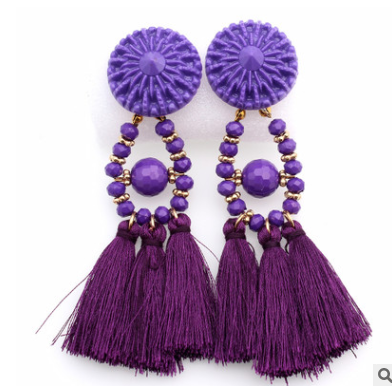 Tassel earrings tassel earrings European and American earrings Alloy earrings