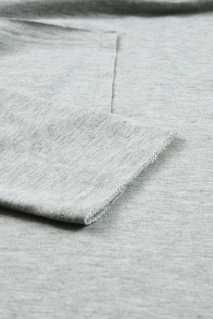 Black Pocketed Oversized Drop Sleeve Top