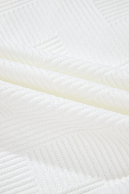 Beige Plus Size Textured Flap Pockets Jacket