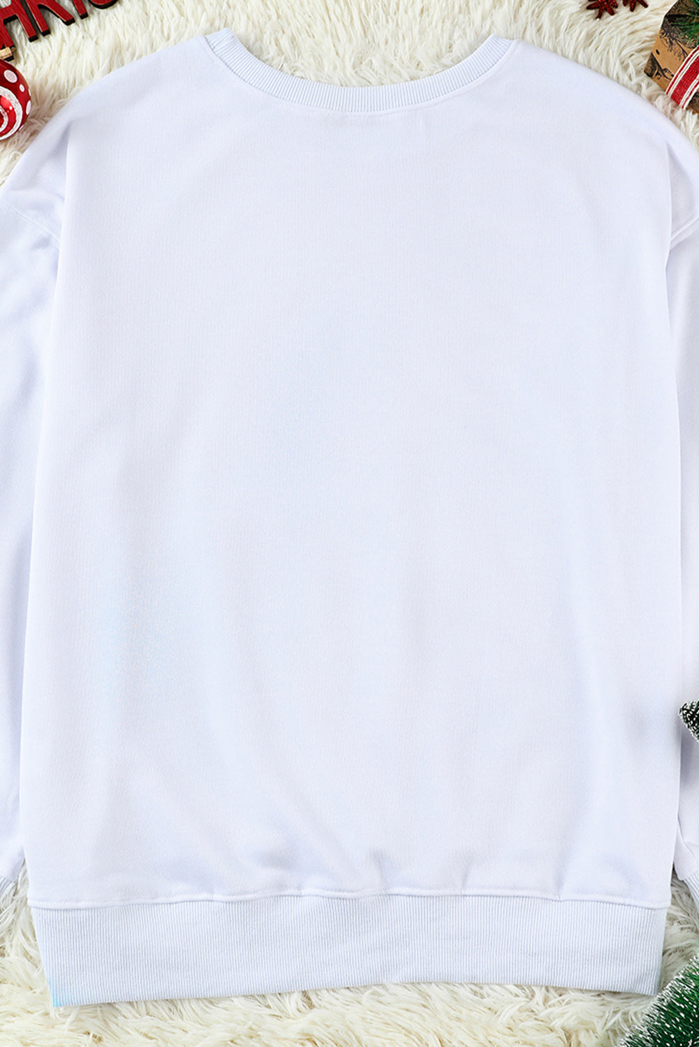 Pink Letters Print Ribbed Knit Trim Sweatshirt