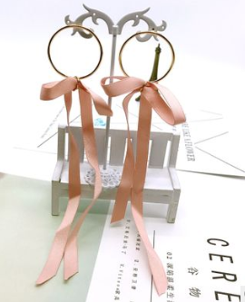 Earrings spring and summer new exaggerated wood silk satin flowers hypoallergenic boutique earrings earrings