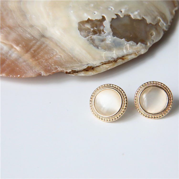 Pearl Cat Eye Stone Earrings