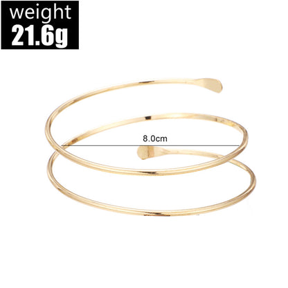 Hollow Multi-layer Glossy Armband Snake-shaped Metal Bracelet