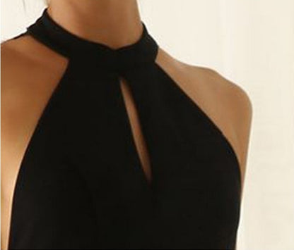 Women's Clothing Round Neck Sleeveless Hollow Lace Backless Dress