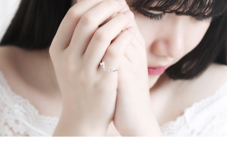 Heartbeat Ring Personality Simple Jewelry