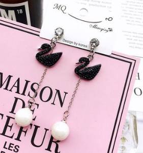 Earrings spring and summer new exaggerated wood silk satin flowers hypoallergenic boutique earrings earrings