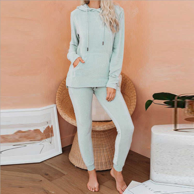 Two-piece Women's Home Casual Hooded Sweater
