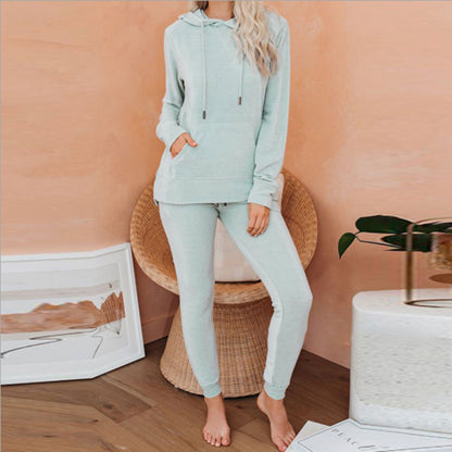 Two-piece Women's Home Casual Hooded Sweater