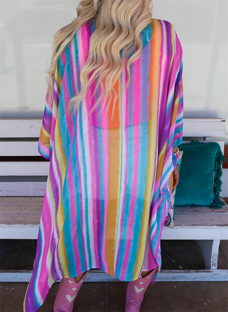 Women's Beach Cover-up Sun Protection Cardigan Loose Long