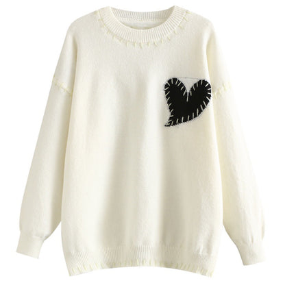 Women's Korean Style Knit Sweater Loose Lazy Pullover