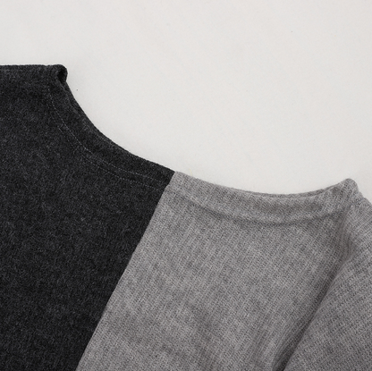 Casual loose stitching knit sweater