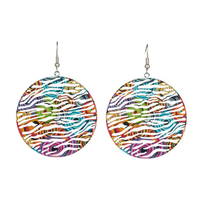 Round feather earrings