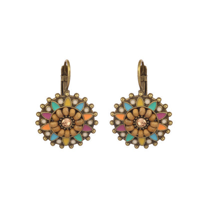 Style Tassel Earrings Female Leaf Circle Metal Leather Earrings