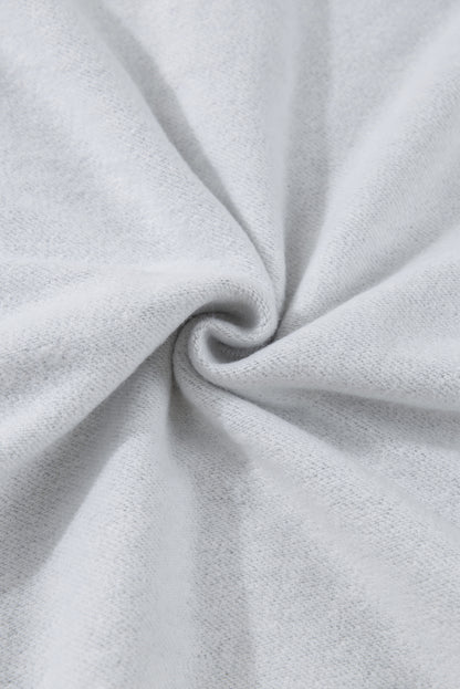 Light Grey Fleece Lined Kangaroo Pocket Drawstring Chunky Hoodie