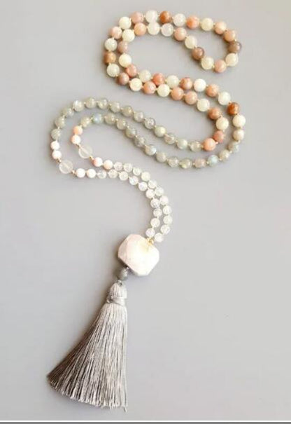 Necklace Amazonite Tassel Pendant Necklace