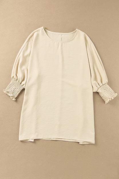 Pink Smocked Wrist Shift Top