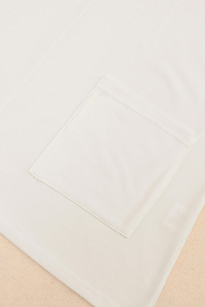 Khaki Side Pockets Short Sleeve Tunic Top