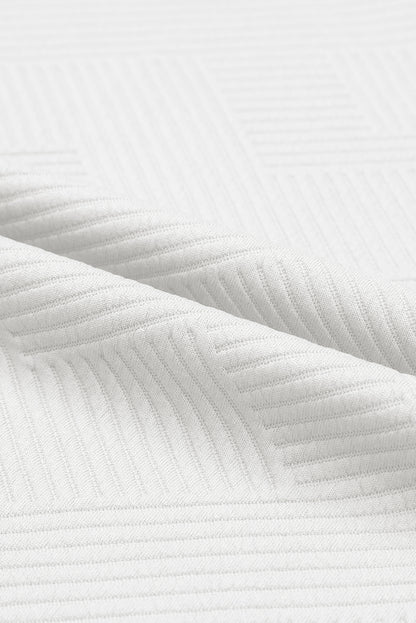 Multicolour Contrast Sleeve Color Block Pullover Shorts Textured Outfit