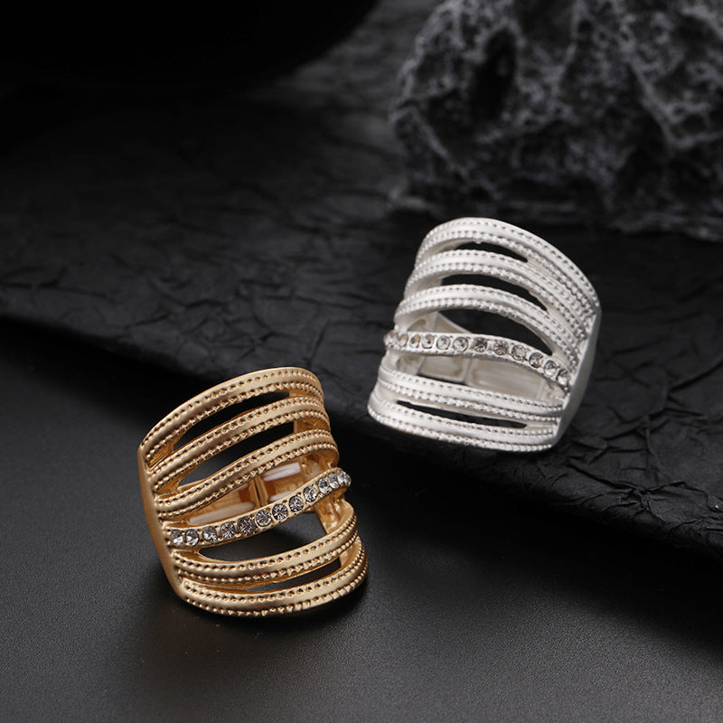 Elastic Metal Ladies Brushed Ring Wholesale