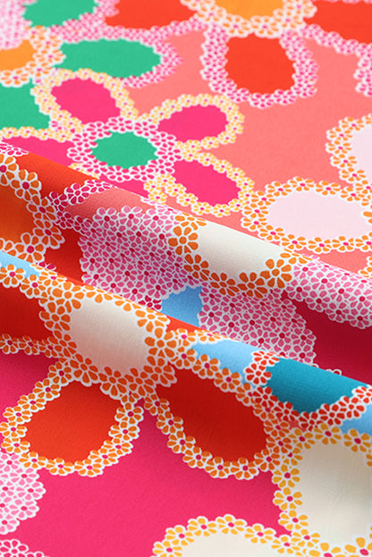 Multicolor Floral Print Bubble Sleeve Shirt