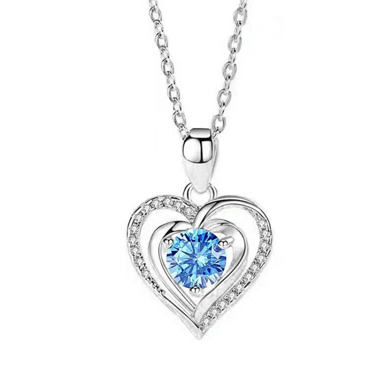 Ocean Heart Necklace Women's Simple Temperamental Heart-shaped Pendant