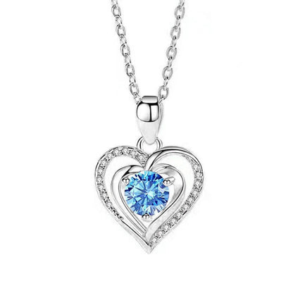 Ocean Heart Necklace Women's Simple Temperamental Heart-shaped Pendant