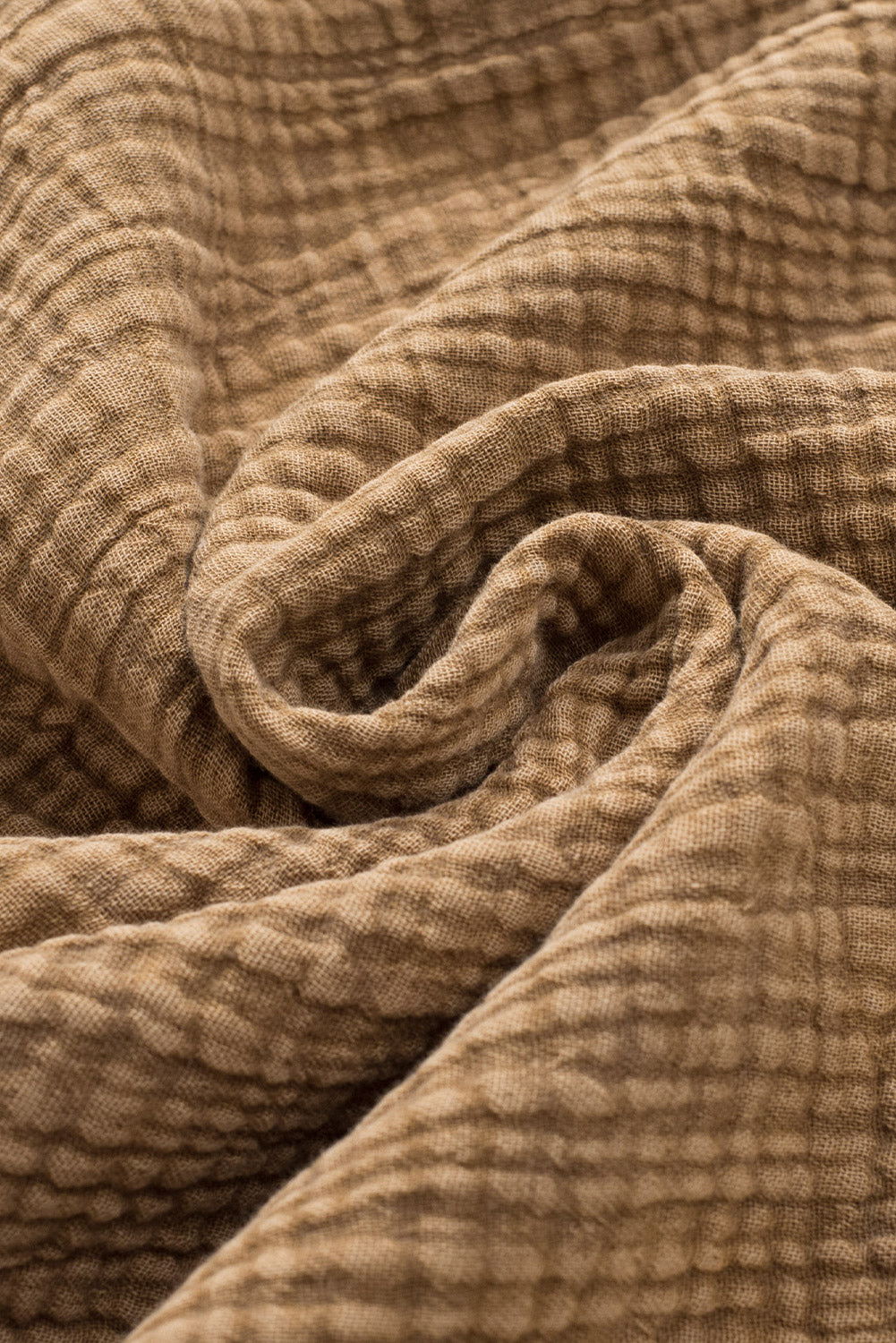 Light Blue Plus Size Split Neck Buttons Crinkled Blouse