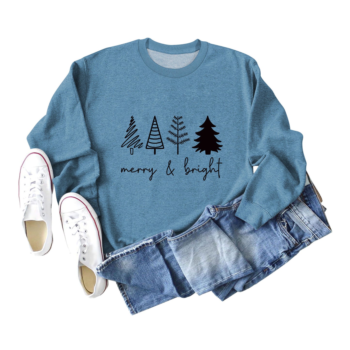 Printing Casual Women's Round Neck Loose Sweatshirt Shirt