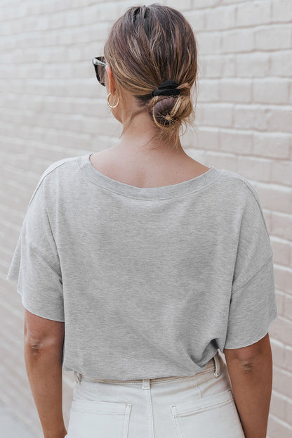 Dark Gray Drop Shoulder Sleeve Oversize Bodysuit