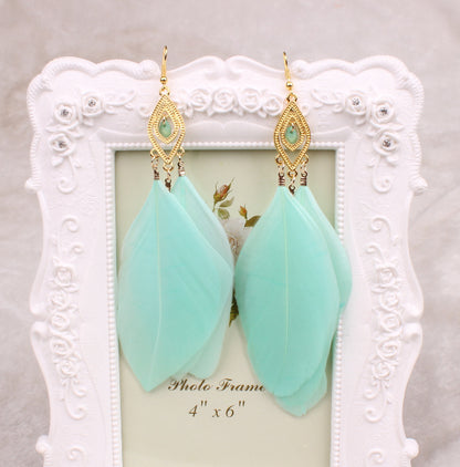 European and American feather earrings earrings National feathers Earrings