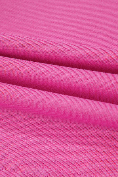 Sachet Pink Solid Drop Shoulder Drawstring Cropped Hoodie