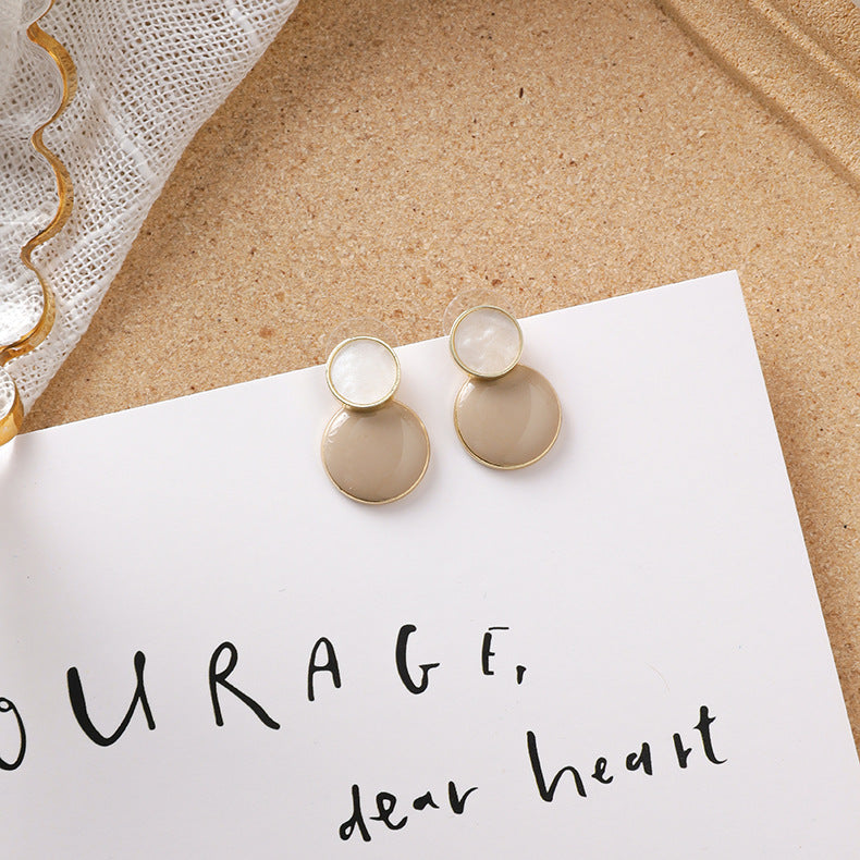 Sweet girl brown earrings literary retro cool acrylic plush earrings wild net red earrings