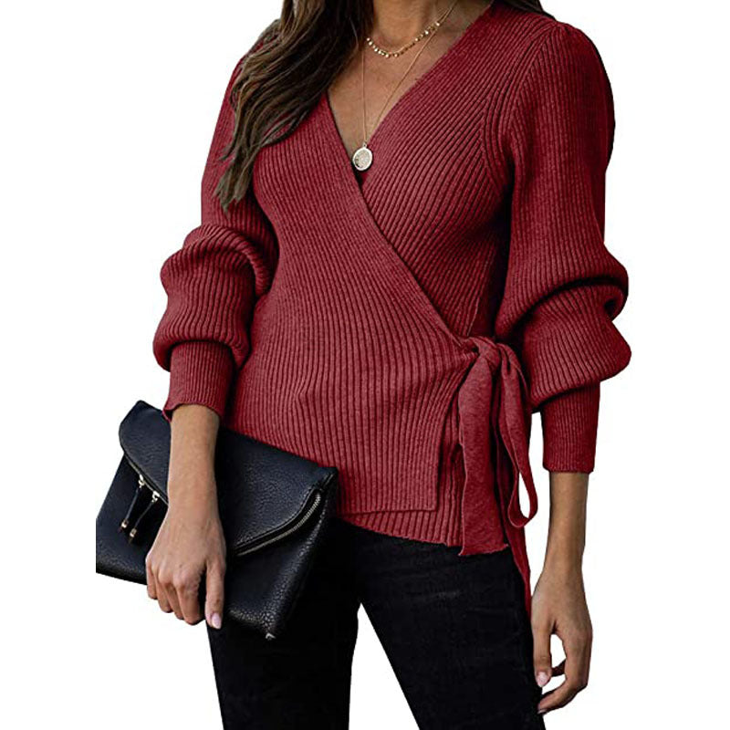 Autumn And Winter New Women's Clothing Solid Color V