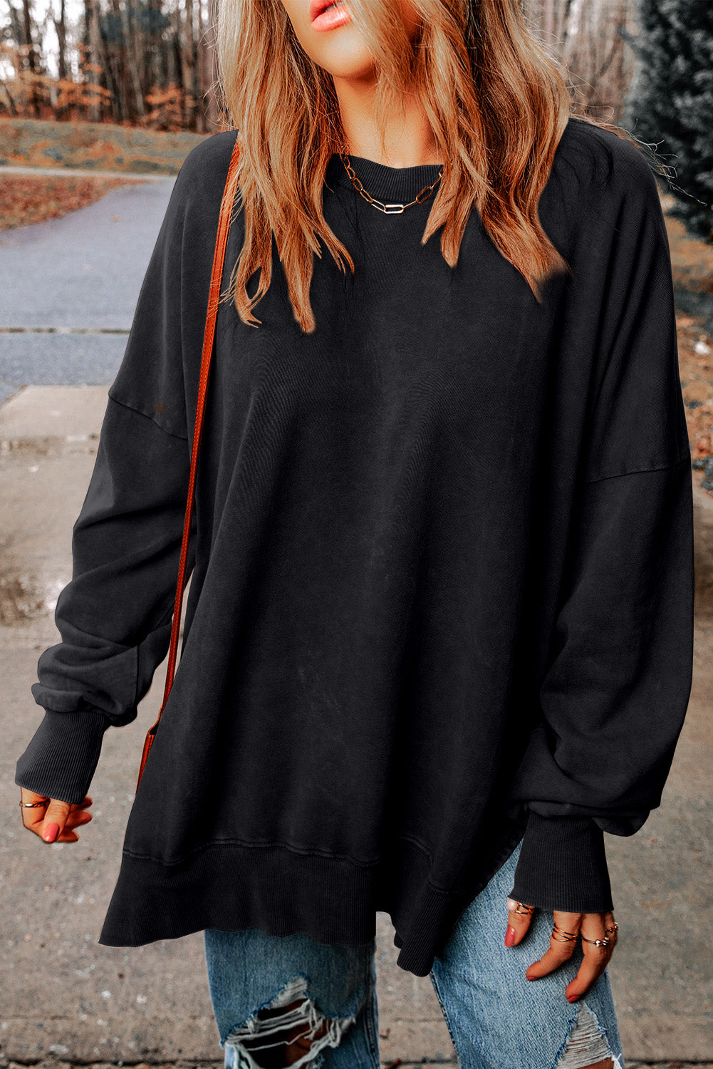 Black GAME DAY Graphic Oversized Sweatshirt