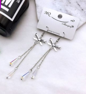 Earrings spring and summer new exaggerated wood silk satin flowers hypoallergenic boutique earrings earrings