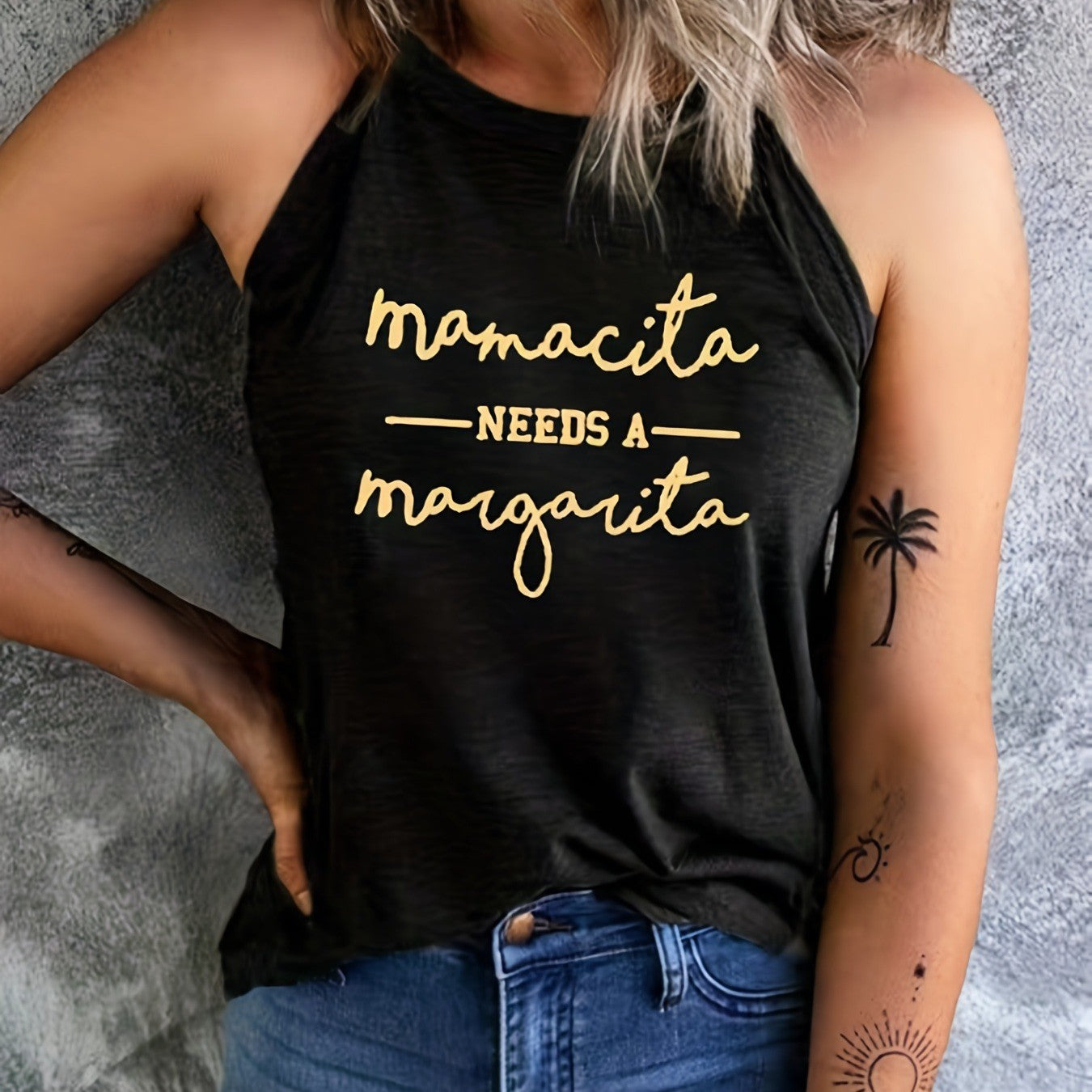 Women's Printed Sleeveless Vest T-shirt