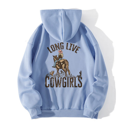 Letter Back Printed Plus Size Fleece-lined Hoodie