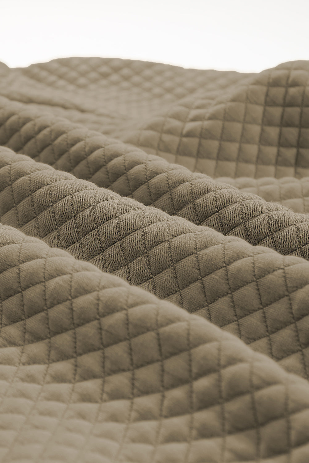 Parchment Drawstring Kangaroo Pocket Quilted Hooded Dress