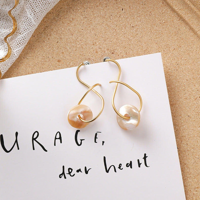 Sweet girl brown earrings literary retro cool acrylic plush earrings wild net red earrings