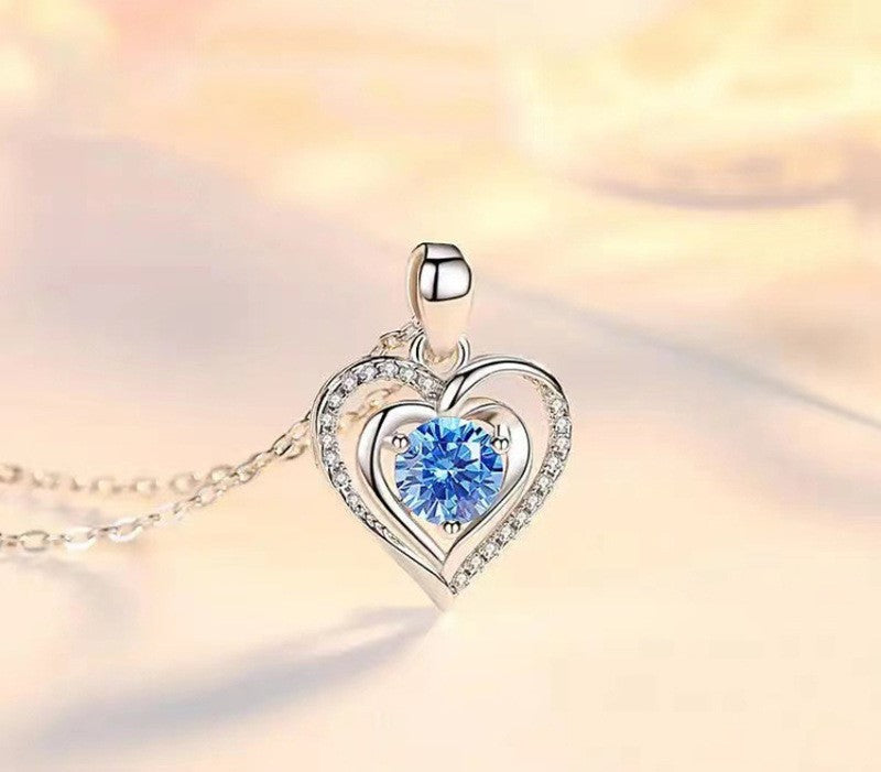 Ocean Heart Necklace Women's Simple Temperamental Heart-shaped Pendant