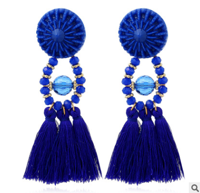 Tassel earrings tassel earrings European and American earrings Alloy earrings