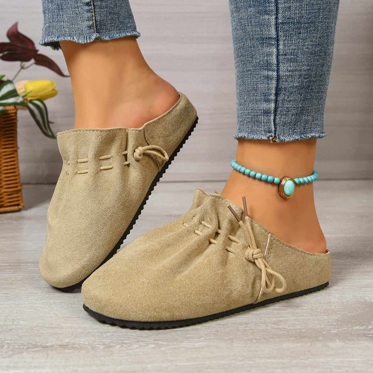 Stylish Minimalist Retro Casual Design Womens Slippers