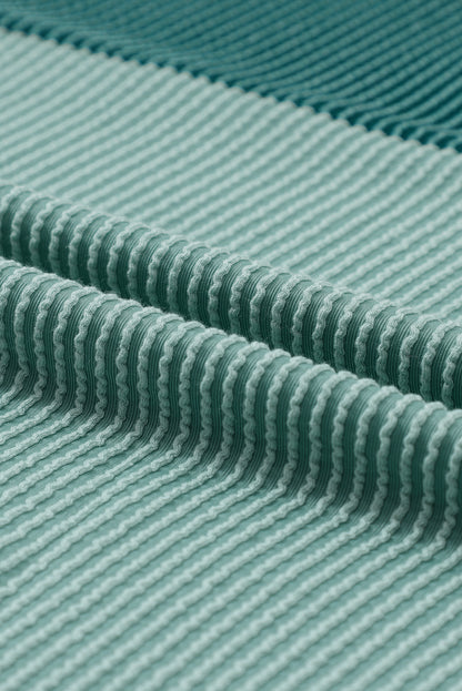 Fiery Red Corded 2pcs Colorblock Pullover and Pants Outfit