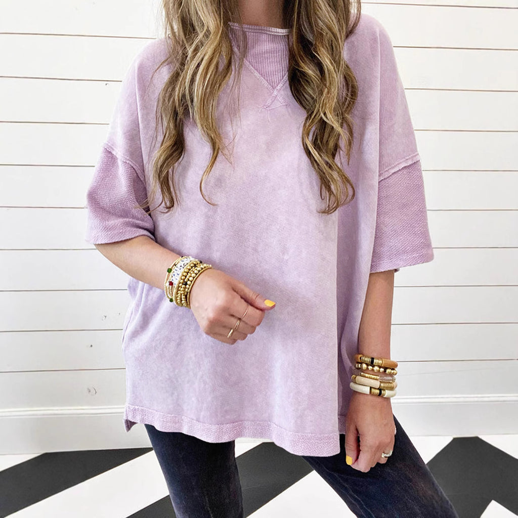 Casual Loose Plus Size Half-sleeve Top