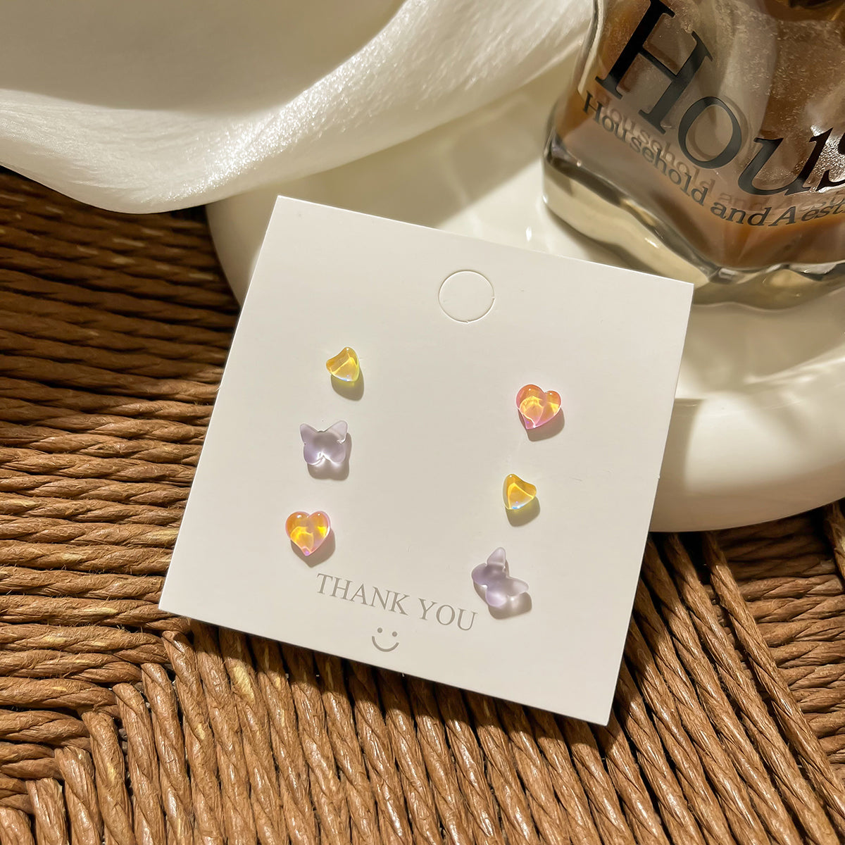 Glitzy Laser Silver Stud Earrings