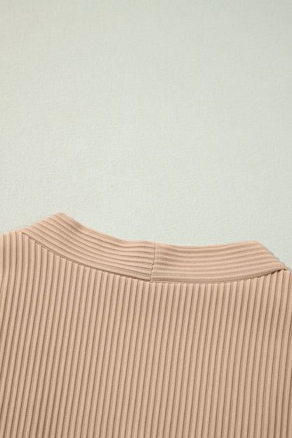 Parchment Lace Patchwork Ribbed Knit Open Front Duster Cardigan